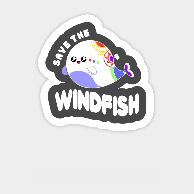 Save the Windfish Sticker by mjcptees